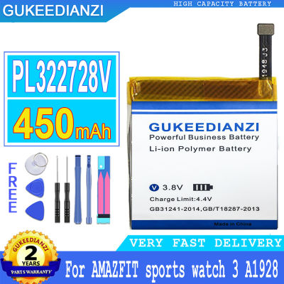 แบตเตอรี่ gukeedianzi สำหรับ huami amazfit trex T-Rex Pro Verge Lite RES Sport 2 stratos II 2 A1609 ares BIP gtr A1928A1602