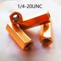 1 buah 1/4-20UNC Hex Standoff Spacer Hexagon kancing baut batang sekrup Aluminium Aloi wanita berulir Sleeving jalur ganda