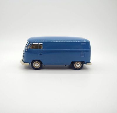 รถโมเดล รถสะสม ประตูข้างและท้ายรถเปิดได้WELLY 1:24 1963 volkswagen T1 Bus สีฟ้า
