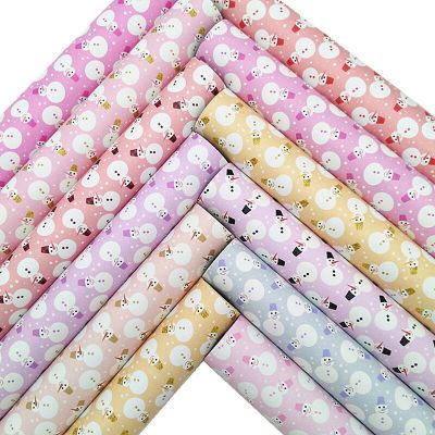 Pastel Colors Snowmen Printed Synthetic Leather Sheets Christmas Faux Leather Sheets For Bows Earrings Handmade Craft DIY GM068C Fishing Reels