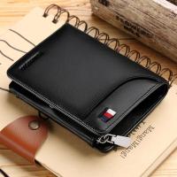 ZZOOI WilliamPOLO Brand Hight Genuine Leather Men Wallets Trifold Wallet Zip Coin Pocket Purse Soft Cow Leather Wallet Mens Card Purse