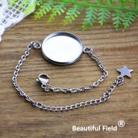 No Fade Stainless Steel 3pcs Fit 12mm 14mm 16mm 18mm 20mm Round Bracelet Settings Cabochon Base Cameo Blank Tray Chain