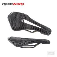 RACEWORK เบาะรองนั่งแบบกลวงทำจากเรซินอานจักรยานพิมพ์ลาย3D เบาะรองนั่งแสนนุ่มจักรยานแข่งเสือภูเขาเบาะการแข่งขันขี่จักรยานบนถนน