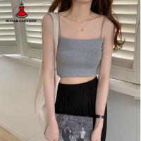 SUGAR Summer Strap Vest Women S Inner New Korean Solid Slim Outwear Short Bra Off Shoulder Undercoat