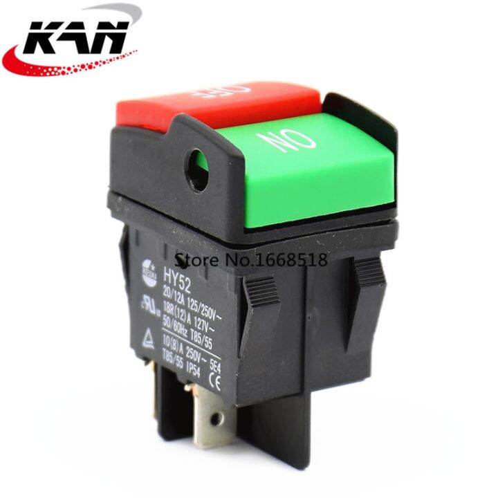 kedu-hy52-250v-12a-4pins-สวิทช์ไฟฟ้าปุ่มกดกันน้ำเครื่องกดปุ่มเครื่องตัดเลื่อยเจาะกล่องควบคุมสวิตซ์เปิดปิด