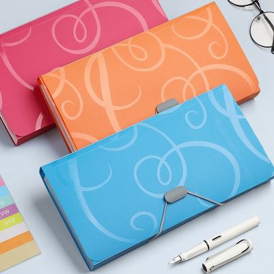 A6 Mini 13 Pockets Portable Storage Clip With Buckle Expanding File Folder Rainbow Document Organiser Multicolor Wallet Case