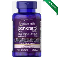 Puritans Pride Resveratrol 250 mg plus Red Wine Extract / 60 Softgels