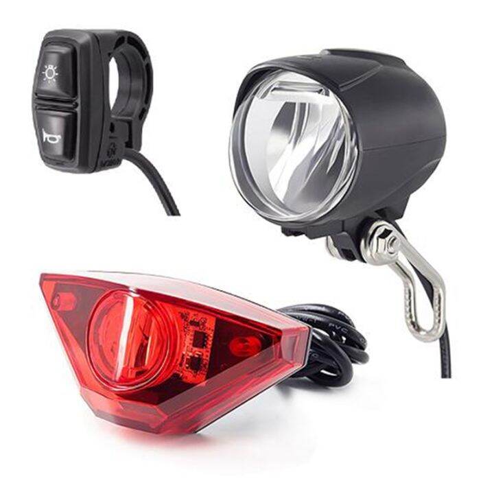 Ebike Light Set Include Ebike Headlight Electric Bike Tail Lamp DC 6V