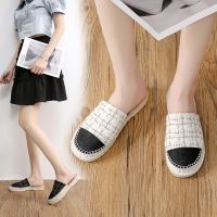 Baotou fisherman slippers female 2023 new flat bottom half trawl red fashionable sandals small sweet wind lazy a pedal