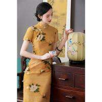 DKL630 Cheongsam เซี่ยงไฮ้แบบเก่าสาธารณรัฐจีนฤดูร้อนหนุ่มสาวโบราณสไตล์ฝรั่งเศส Retro ชุดยาวเร้าอารมณ์