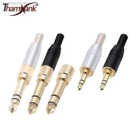 ◊✉ 4pcs 3.5mm Jack 3Poles Stereo Male Plug Soldering Wire Connectors with Spring Aluminum Tube Screw-in 3.5mm Stereo Connector