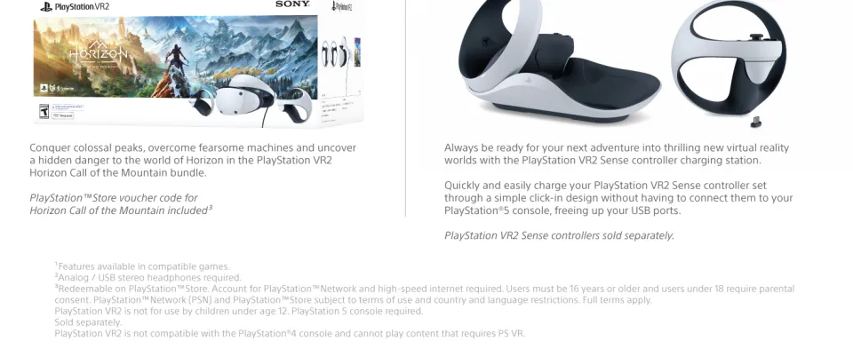 Sony PlayStation VR2 CFI-ZVR1 Horizon Call Of The Mountain Bundle