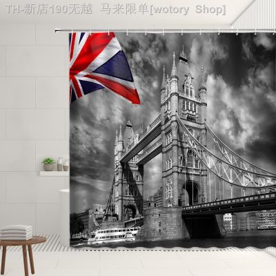 【CW】▩✼  Street Shower Curtain Set Bus Big Pattern Hanging Polyester