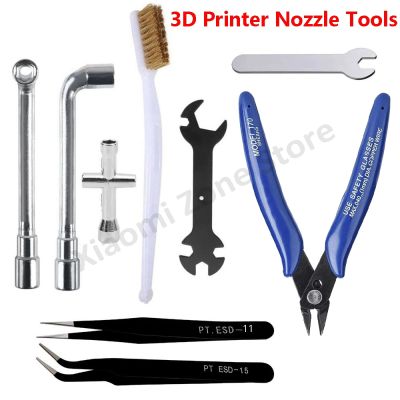 ∋۩ 3D Printer Nozzle Cleaning Tools Wrench Spanner Nozzle Cleaning Toothbrush ESD-15 ESD-11 PLATO-170 for MK8 / E3D Exturder