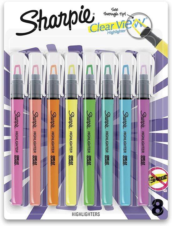 Sharpie Highlighter, Clear View Highlighter with SeeThrough Chisel Tip