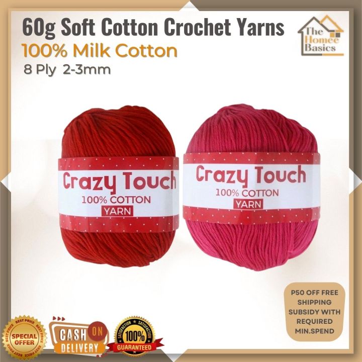 2pcs 100% Cotton Knitting Yarn Crochet Yarn for Knitting Soft