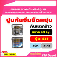 FERROFLEX เฟอร์โรเฟล็กซ์ รุ่น 411 ปูนกันซึมยืดหยุ่นป้องกันแตกร้าว กันซึมทาบ่อปลา สระว่ายน้ำ ขนาด 4.5 กก. - สีฟ้า