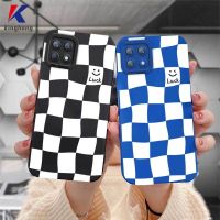 ไคลน์ สีฟ้าเคส Narzo 10 20 10A 20A 30A C21 C11 C17 7i 5 5S 5i 6i C3 C3i C15 C12 C25 C25S C20A A3S A1K หน้ายิ้ม สําหรับ เคสโทรศัพท์มือถือนิ่ม ลายหมากรุก