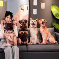 （HOT)3D หมอนสุนัขตุ๊กตาของเล่นลาบราดอร์บูลด็อก Corgi ตุ๊กตาของขวัญวันเกิดชายหญิง