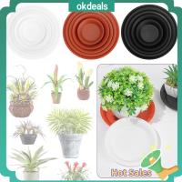 OKDEALS 3Pcs สวน ทนทาน กลม จานรองพืช จานรองถาดพลาสติก ถาดรองน้ำหยด ในร่มกลางแจ้ง