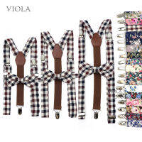 3 Sizes Floral Cotton Suspenders Bow Tie Sets Men Women Child ces Adjustable Straps Pants Girl Skirt Accessory Gift No.21-31