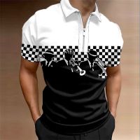 Summer Polo Shirt 3d Printing Black Man Hip Hop Quirky Polo Shirt MenS Short Fashion Polo Top Oversized Street T-Shirt Clothing