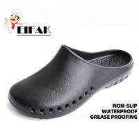 EIFAK ?‍??‍?Clogs for Chef Safety Work Shoes Flats Nurse Slippers รองเท้าเชฟฤดูร้อนรองเท้ากันลื่นรองเท้าทำงานเบาสบายรองเท้าเซฟตี้สำหรับห้องครัวรองเท้าแตะรองเท้าใส่ในห้องครัวระบายอากาศได้ดี