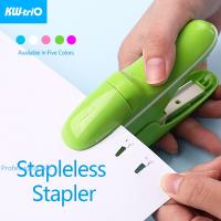 Stapleless Stapler 5299 Mini Portable Plastic Stapler Safe Paper Stapling Without Staples School Office Bookbinding Supplies