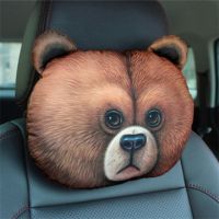 Cute Animal Car Headrest 3D Cartoon Cat Panda Rabbit Nap Cushion Waist Pillow With Core Activated Carbon Cushions