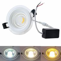 Super Bright Glass LED Panel Light COB 5W 10W 15W 25W LED Downlight Recessed Ceiling LED Spot Light AC85-265V Driver Included