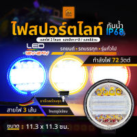 1ชิ้น ไฟสปอร์ตไลท์ LED 12V-24V แสงไฟ2โหมด ไฟหน้ารถ ไฟออฟโรด รถบรรทุก รถยนต์ รถมอเตอร์ไซค์ และรถทั่วไป (Sunlight)