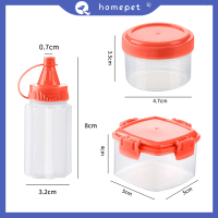 ? Homepet 3pcs มินิบีบขวดสลัดคอนเทนเนอร์กลางแจ้งบาร์บีคิวเครื่องมือครัว