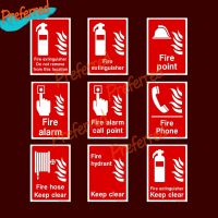 ◇✓ Fire Extinguisher Alarm Call Point Keep Clear - Warning Sign Stickers Vinyl Decal Die-Cut Reflective Waterproof PVC