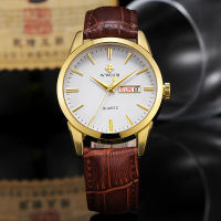 WWOOR Mens Watches 2021 Fashion Classic Watch For Men Top nd Luxury Gold Quartz Wrist Watch Mens Vintage Leather Date Clocks