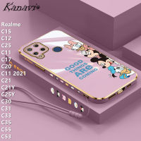 Kanavi เคสโทรศัพท์มีลายอนิเมะแฟชั่นสำหรับ Realme C15 C12 C25 C11 C17 C20 C55 C53 C11 C21Y C25Y C33 C35ซิลิโคนนิ่มเคลือบสุดหรูเคสโทรศัพท์ลายการ์ตูนอะนิเมะ TPU