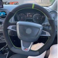 WCaRFun พวงมาลัยรถหนังนิ่มสีดำ DIY สำหรับ Seat Ibiza(6J)(Frcupra) 2015 Mii FR 2013-2020