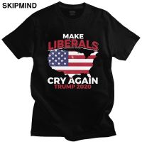 Make Liberals Cry Again Donald Trump T Men Tshirt Short Sleeved Patriotic Usa Flag Map Tee