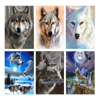 DIY 5D Diamond Painting Animal Wolf Full Round Drill Mosaic Cross Stitch Kit Diamond Embroidery Picture Rhinestone Home Decor