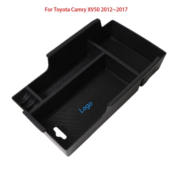 กล่องที่เก็บสัมภาระตรงกลางรถสำหรับ-toyota-camry-xv50-2012-2017อุปกรณ์ถาดจัดระเบียบควบคุมส่วนกลางวัสดุ-abs
