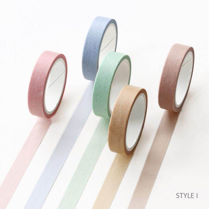 （Tapes）Journamm 5pcs*5m Solid Color Bullet Journaling Adhesive Tapes