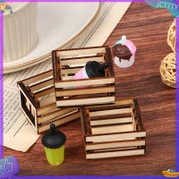 ? JCTTTY ? 1:12ตุ๊กตากรอบไม้ขนาดเล็กที่เก็บตะกร้า ORGANIZER BOX Home Decor