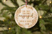 First Christmas Engaged Engagement Christmas Ornament Engagement gift Couple xmas Gift Engagement Gift idea Custom Christma