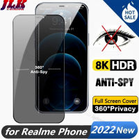 [JLK] New Upgrade 360° Privacy Tempered Glass Screen Protector Film for Realme 9/8/7/6 C30 C35 C21Y C25S C20A C25 C21 C17 C15 C12 C11 C3i GT Neo 3T Q5 K50 Pro Anti-Peeping/Spy/Fingerprint Screen Cover