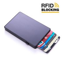 Anti-theft Aluminum Single Box Smart Wallet Slim RFID Fashion Clutch Pop-up Push Button Card Holder Name Card Case bank card bag Wallets