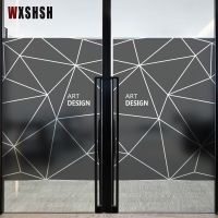 Geometry Pattern Custom Size Glass Film Static Cling Office Sliding Door Meeting Room Partition Provacy Protection Glass Sticker Window Sticker and Fi