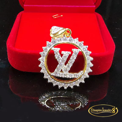 Inspire Jewelry ,จี้เพชร ฝังเพชรCZ ตัวเรือนหุ้มทอง 24K สวยหรู ขนาด 2.5-3 CM พร้อมกล่องกำมะหยี่