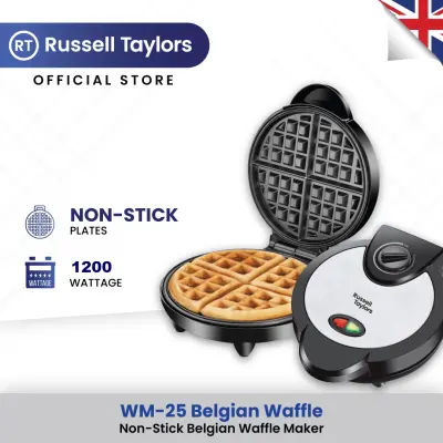ดูภาพ Russell Taylors เครื่องทำวาฟเฟิลเบลเยียมพร้อมระบบควบคุมอุณหภูมิ Belgian Waffle Maker Temperature Control WM-25 <br/>เพิ่มเติม Russell Taylors เครื่องทำวาฟเฟิลเบลเยียมพร้อมระบบควบคุมอุณหภูมิ Belgian Waffle Maker Temperature Control WM-25