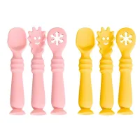 Baby Feeding Spoons Led Weaning Silicone Baby Spoons Chewable Utensils Set For Toddlers Baby Self Feeding Spoons For Stage 1-6mos Anti Choke Barrier Pack of 3 pleasure