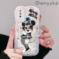 เคส Chenyyyka สำหรับ VIVO Y12 Y17 Y15 Y3s Y3 2020เคสการ์ตูนมินนี่แฟชั่นลายคลื่นเคสโทรศัพท์โปร่งใสเนื้อครีมใหม่เคสกันกระแทกแบบใสนิ่มป้องกันเลนส์กล้องเคสซิลิโคน