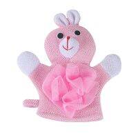 Bath Gloves For Kids Duck Bear Rabbit Frog Kids Loofah Bath Gloves Soft Compound Cotton Bathing Scrub Shampoo Brush Mitt Bath